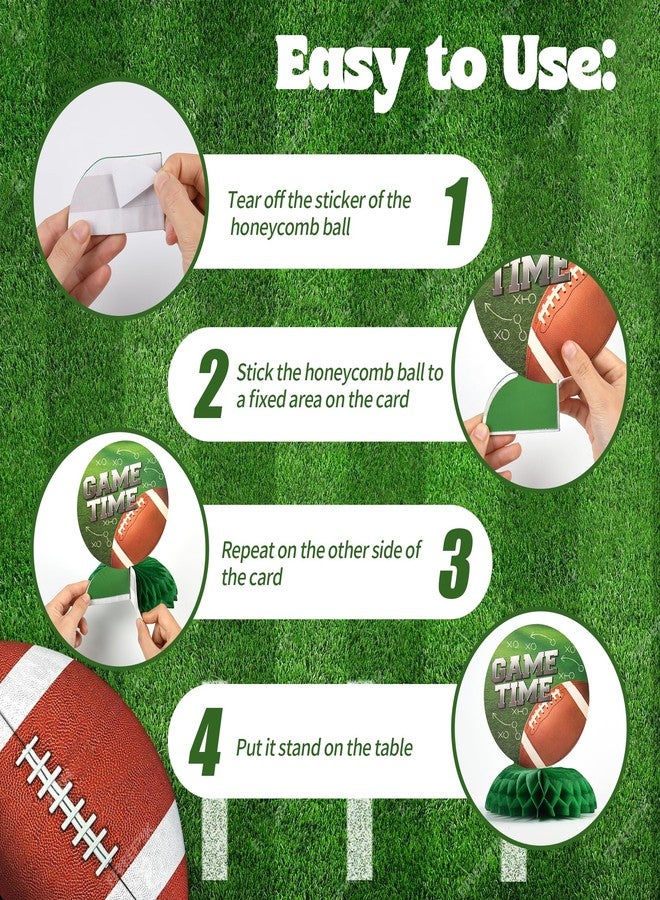 PureGuard 10 PCS Football Party Decorations, PureGuard Football Honeycomb Centerpieces Table Decorations Table Toppers for Football Birthday Party Favors Sports Party Decor - Image 4